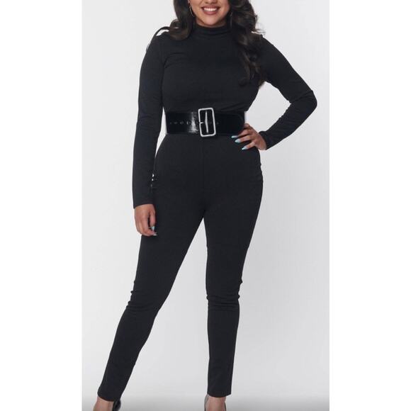 Smak Parlour Unique Vintage Black Mock Neck Jumpsuit 1X NWOT - Picture 1 of 4